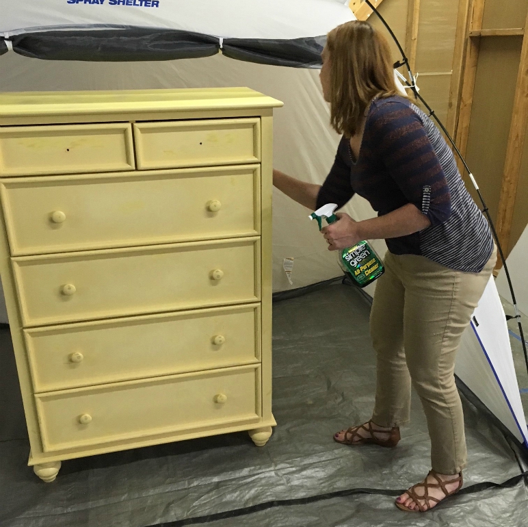 Dresser Cleaning with Simple Green